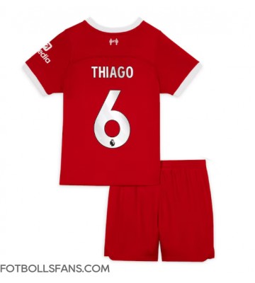 Liverpool Thiago Alcantara #6 Replika Hemmatröja Barn 2023-24 Kortärmad (+ Korta byxor)